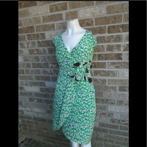 Anthropologie Moulinette Soeurs 100% Silk Printed Dress Sz 0